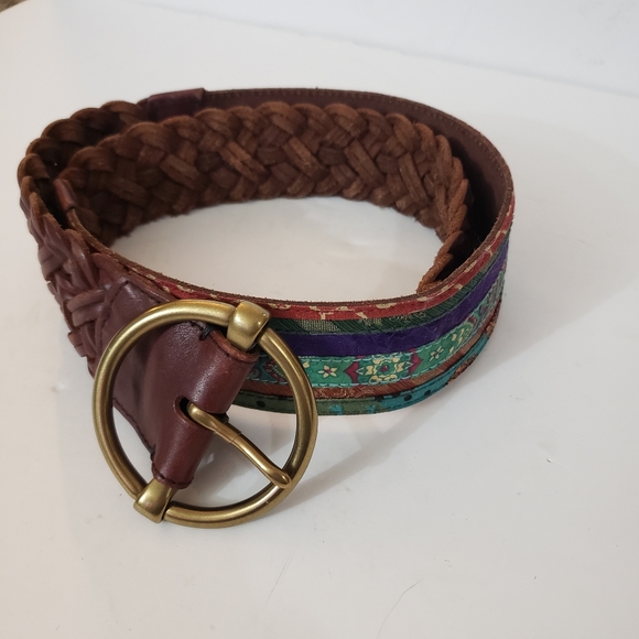 Lucky Brand Accessories - Lucky Brand Boho Brown Leather Braided Belt Sz 30